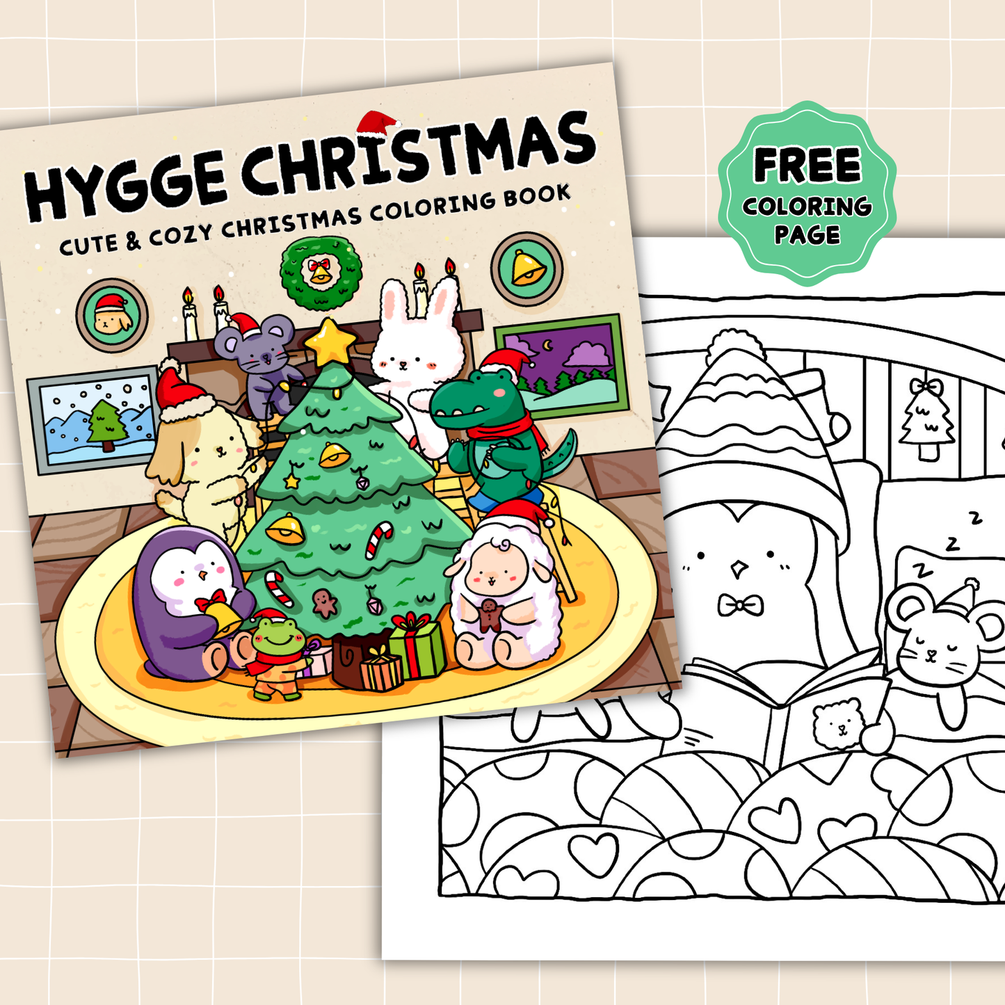 Hygge Christmas Free Coloring Page